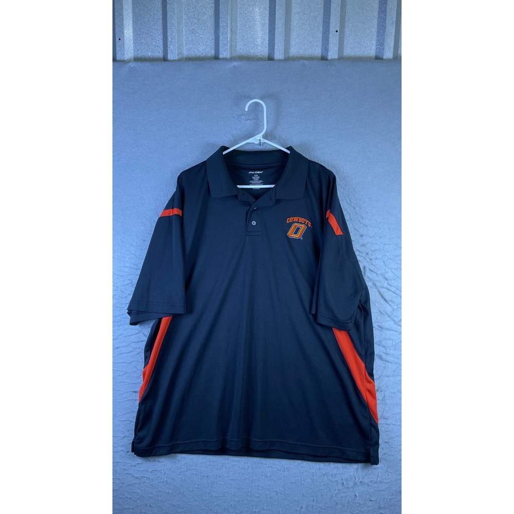 Pro Edge Polo Shirt Mens XL Grey Excellent Oklahoma State Cowboys OSU Athletic
